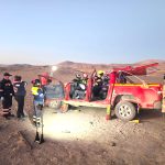 Camioneta minera voló por los aires, se volcó varias veces y dejó atrapados a sus ocupantes