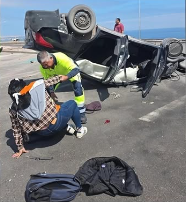 Grave volcamiento en Ruta A-1 dejó con resultado cuatro personas lesionadas al sur de Iquique